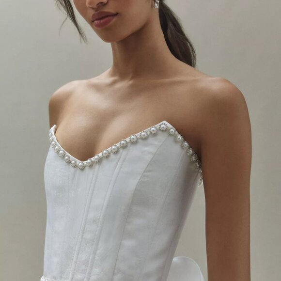 NWT V. Chapman Evie Strapless Fit & Flare Brocade Mini Dress - Picture 4 of 7